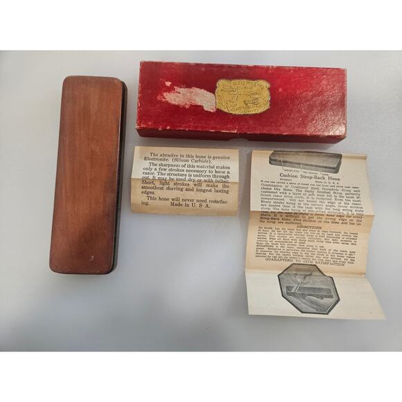 Antique Leather Strop Block It Gives Razors Sharp Edges in original box - Picture 1 of 8
